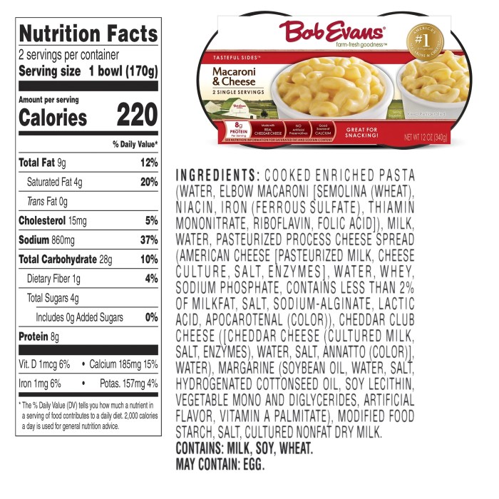 Velveeta cheese nutritional information macaroni nutrition cups original food meals previous next