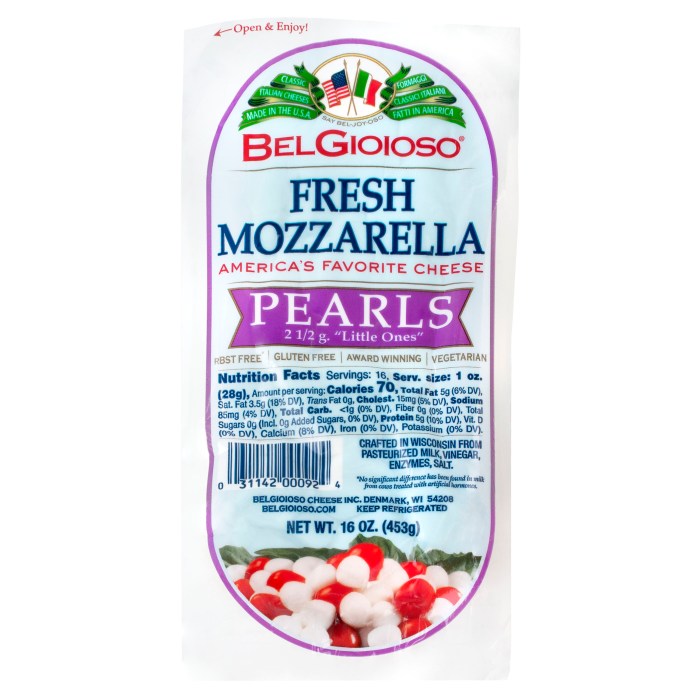 Belgioioso mozzarella cheese nutrition