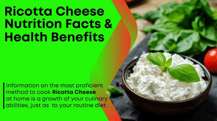 Ricotta cheese nutrition data