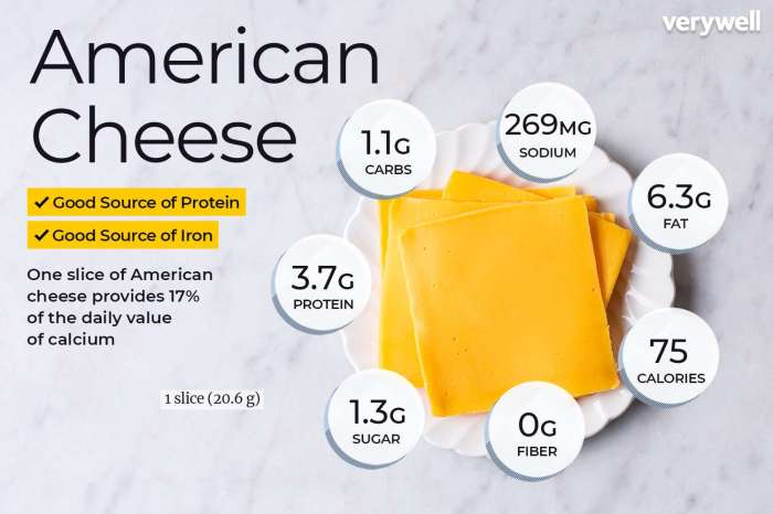 Slice of american cheese nutrition facts